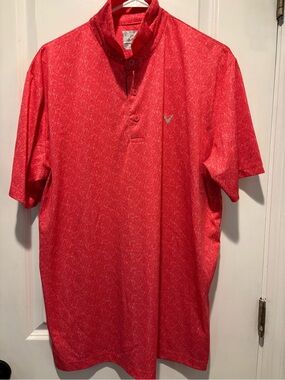 Callaway Red and Gray Men's Short Sleeve Golf Polo. Lot of 2!!